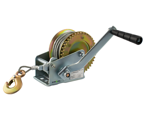 Лебедка барабанная WH25-20 г/п 1100 кг, канат 20 м
